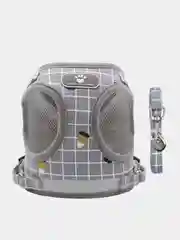 Серый шлейка для собак мелких пород, кошек и животных с поводком анатомическая прогулочная