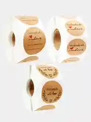 Наклейки в рулоне "Hand made with love"