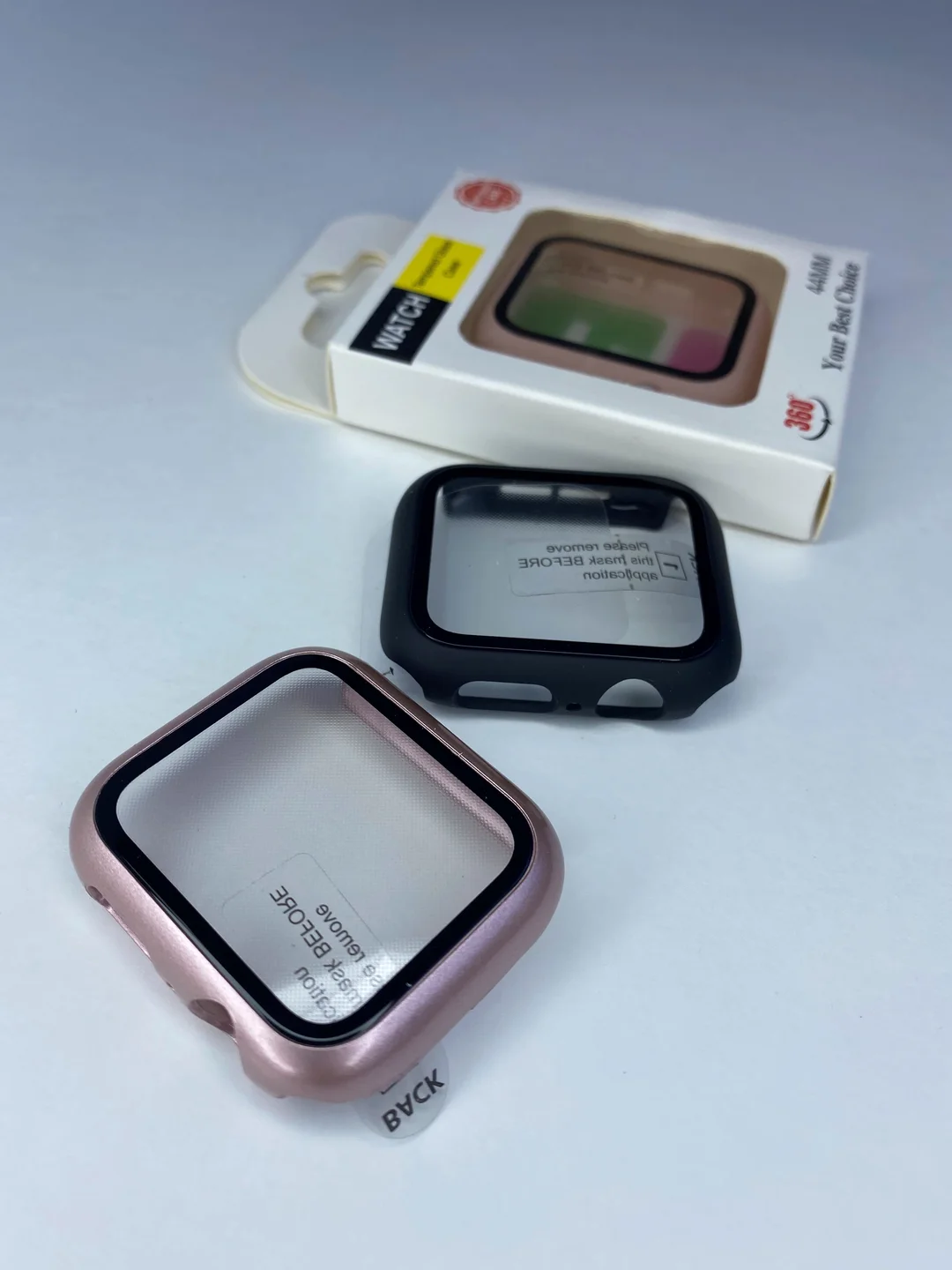 Бампер накладка чехол на корпус часов со стеклом Apple Watch (Эпл вотч) 44 mm 7 цветов
