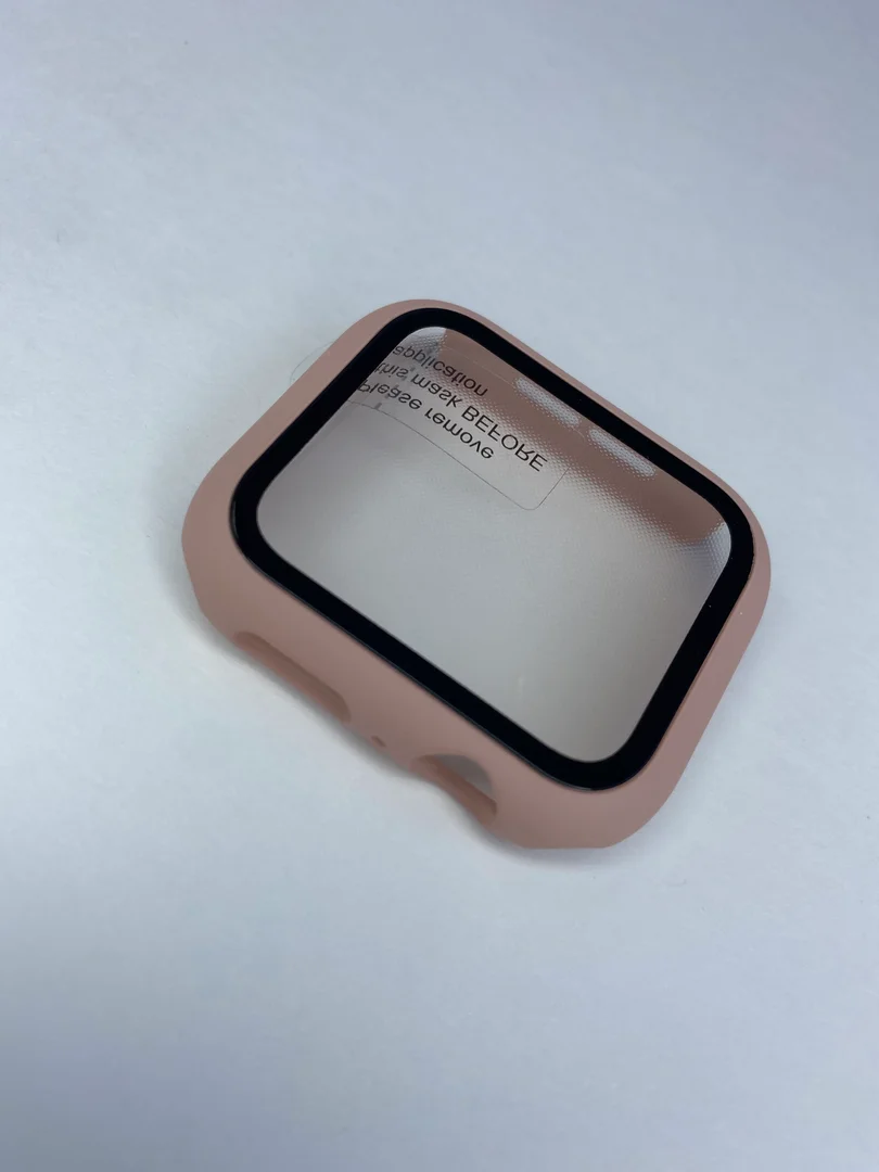 Бежевый бампер накладка чехол на корпус часов со стеклом Apple Watch (Эпл вотч) 44 mm 7 цветов