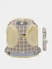 Хаки шлейка для собак мелких пород, кошек и животных с поводком анатомическая прогулочная