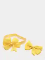 Желтый заколка и повязка-бант