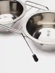 Двойная металлическая миска на ножках для собак/кошек, 2 x 225 мл