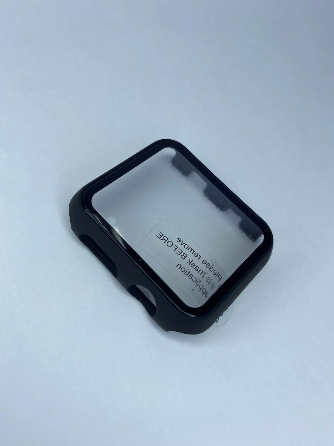 Черный бампер накладка чехол на корпус часов со стеклом Apple Watch (Эпл вотч) 42 mm