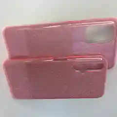 Розовый чехол-накладка c блестками Samsung S11/S20 Plus, S10 Lite (20), S11E/S20, Honor 20, 9 Lite