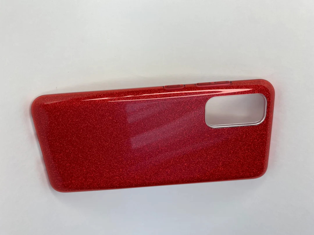 Красный чехол-накладка c блестками Samsung S11/S20 Plus, S10 Lite (20), S11E/S20, Honor 20, 9 Lite