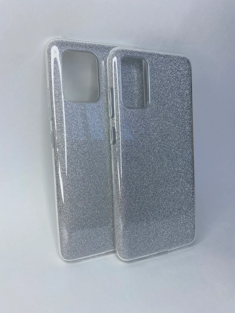 Серебряный чехол-накладка c блестками Samsung S11/S20 Plus, S10 Lite (20), S11E/S20, Honor 20, 9 Lite