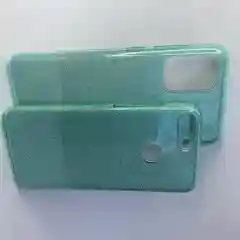 Бирюзовый чехол-накладка c блестками Samsung S11/S20 Plus, S10 Lite (20), S11E/S20, Honor 20, 9 Lite