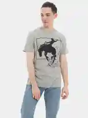 Футболка мужская фирменная Wrangler серая с принтом