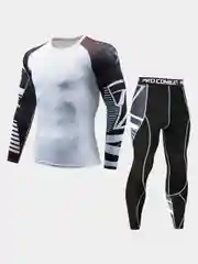 Спортивный мужской костюм для занятий спортом 2в1 : рашгард и тайтсы