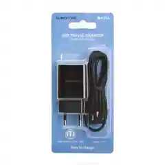 СЗУ BOROFONE BA20A Sharp 1xUSB, 2.1А + кабель Lightning 8-pin, 1м (черный)