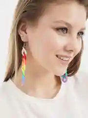 Красный серьги в виде цепи