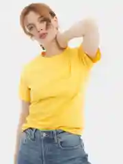 Желтый футболка женская, хлопок