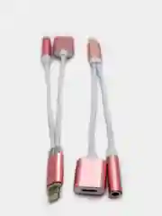 Разветвитель Apple: наушники 3.5 и зарядка, P2 J0055, розовое золото