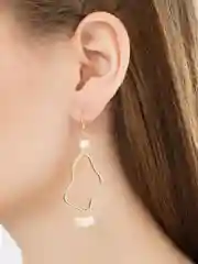 Серьги подвески с искусственным жемчугом Mia