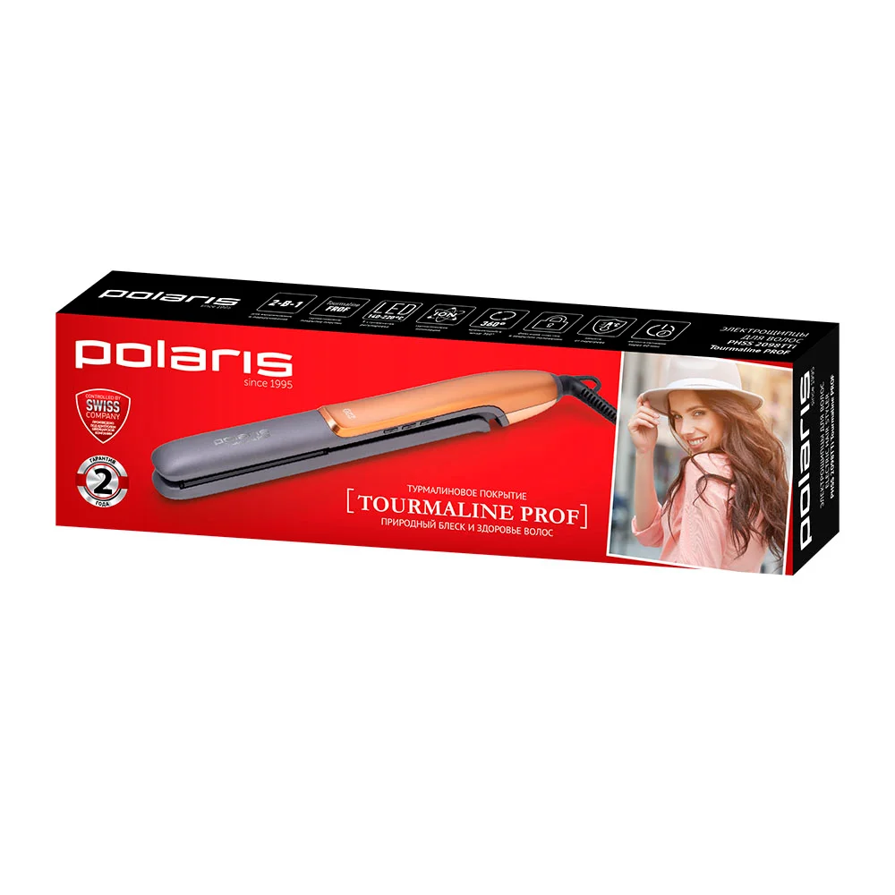 Стайлер Polaris PHSS 2098TTi Tourmaline PROF Графит/ розовое золото
