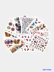 Серый меланж наклейки для маникюра, 18 моделей