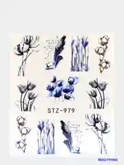 Коралловый наклейки для маникюра, 18 моделей