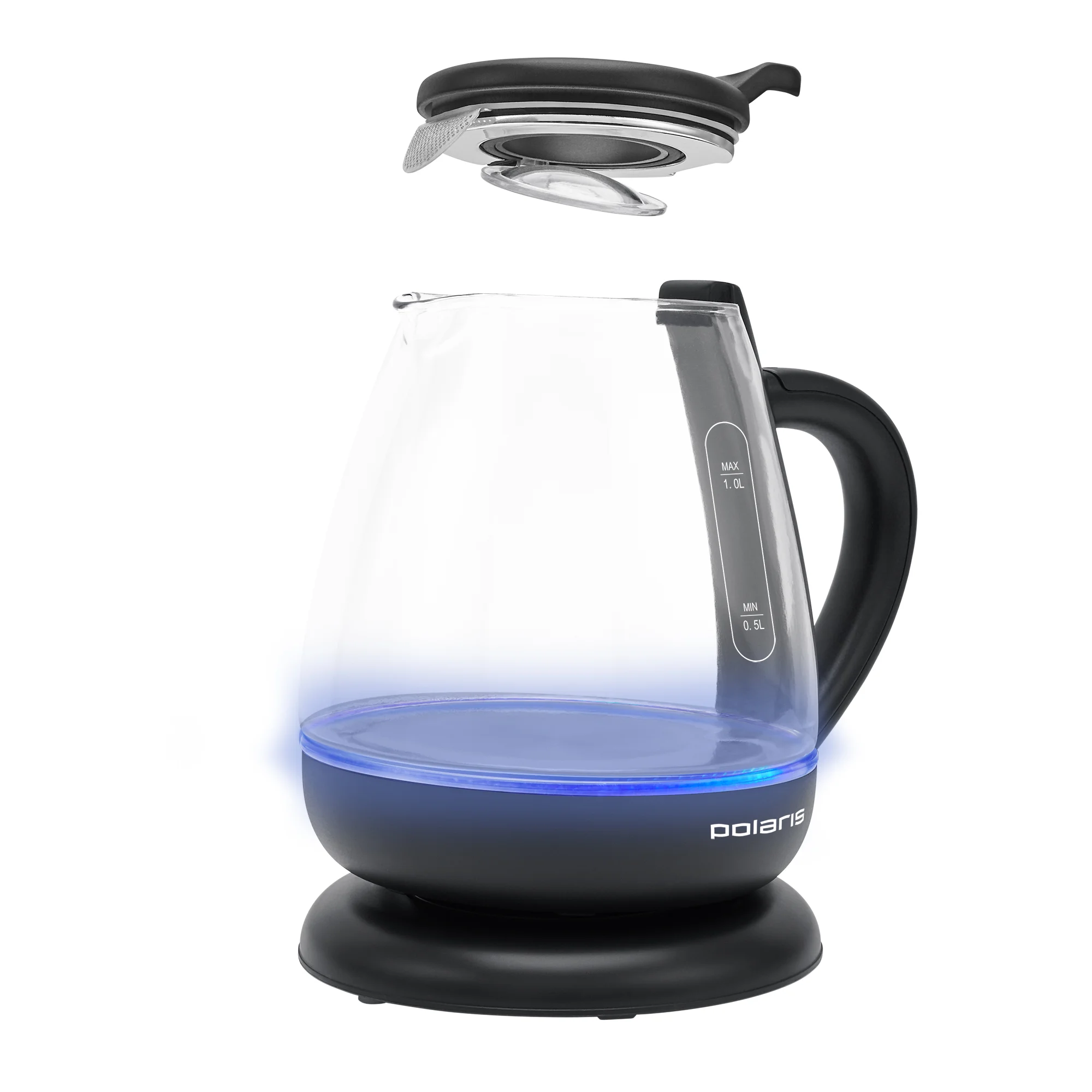 Чайник Polaris PWK 1077CGL WATER WAY PRO, черный