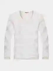 Белый мужской джемпер с длинными рукавами