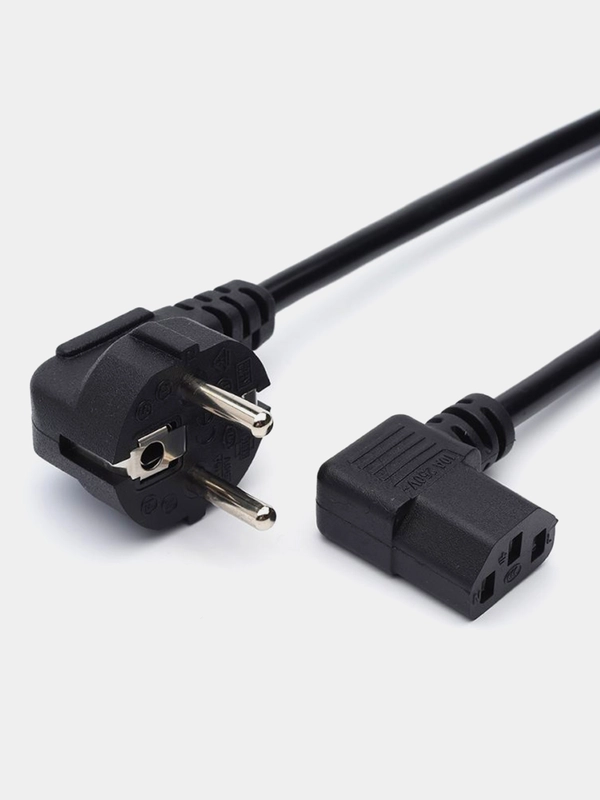 Сетевой шнур питания, кабель ATcom AT10119 CEE 7/7- IEC 320 C13 (0.75 мм) угловой, 1.8 м