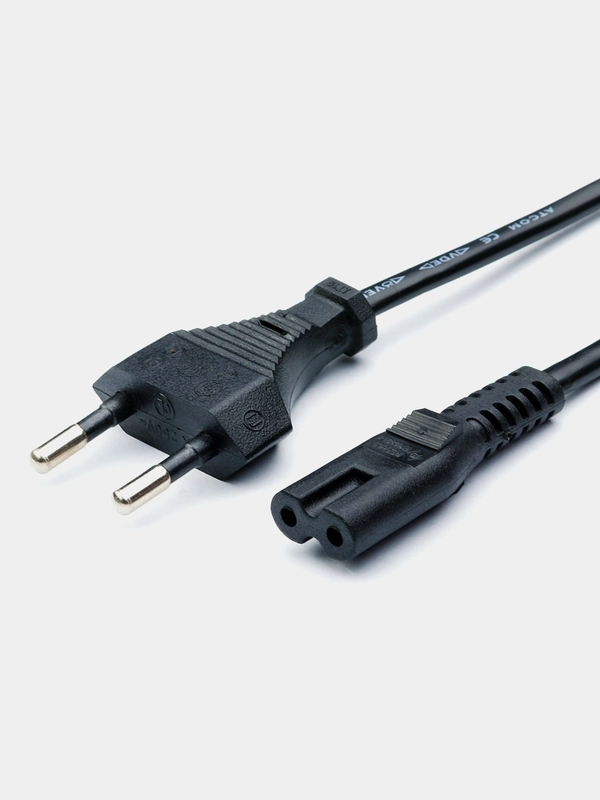 Сетевой шнур питания, кабель ATcom AT16134 CEE 7/16 - IEC 320 C7 (2-pin) 1.8 м, восьмёрка