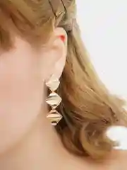 Серьги подвески с эффектом мятого металла Valery