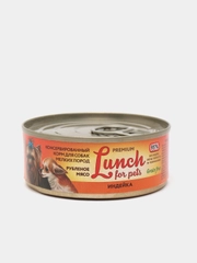 Корм для собак мелких пород "Lunch for pets" рубленное мясо с индейкой, консервы 100 г.
