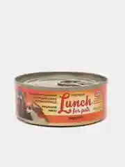 Корм для собак мелких пород "Lunch for pets" рубленное мясо с индейкой, консервы 100 г.
