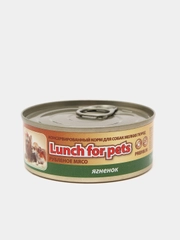 Корм для собак мелких пород Lunch for pets, ягненок, рубленое мясо, консервы 100 г.