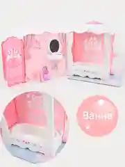 Кукла с набором мебели (ванной и спальней)