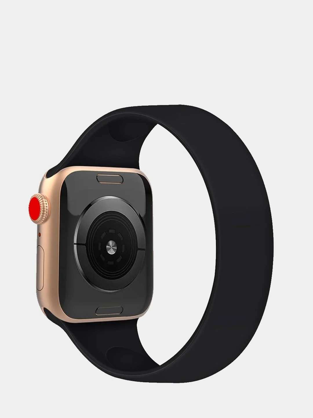 Черный solo Loop силиконовый ремешок Apple Watch 38, 40, 42, 44 mm Series 1, 2, 3, 4, 5, 6, SE