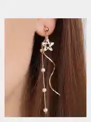Серьги длинные, со звёздочкой