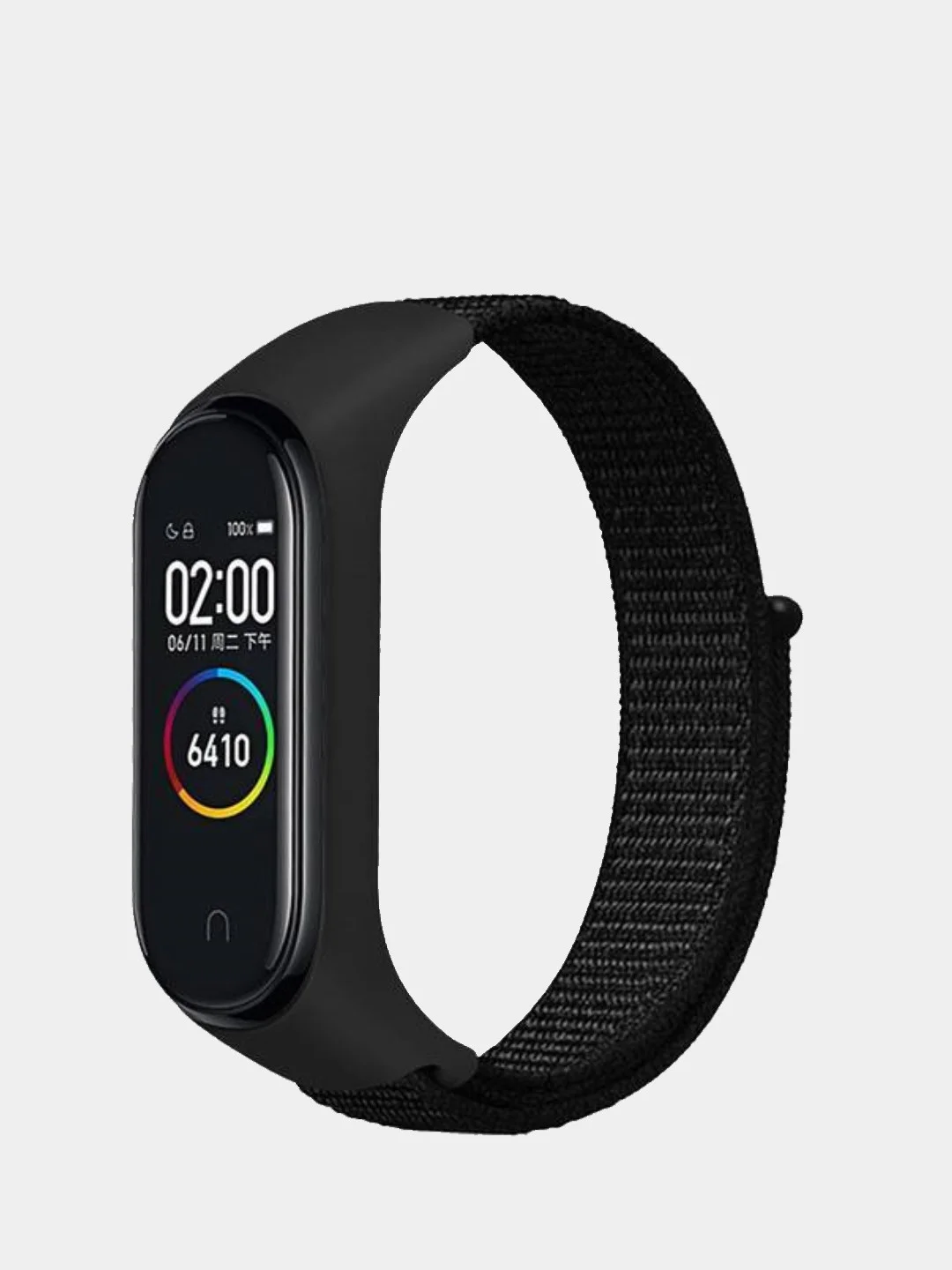 Черный нейлоновые ремешки для фитнес-браслетов Xiaomi Mi Band 3, Mi Band 4, Mi Band 5