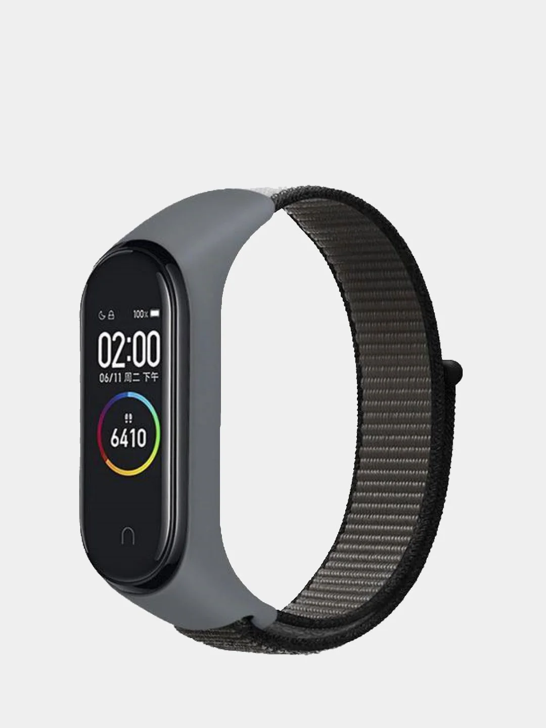 Серый нейлоновые ремешки для фитнес-браслетов Xiaomi Mi Band 3, Mi Band 4, Mi Band 5
