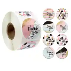 Зеленый наклейки в рулоне "Thank you"