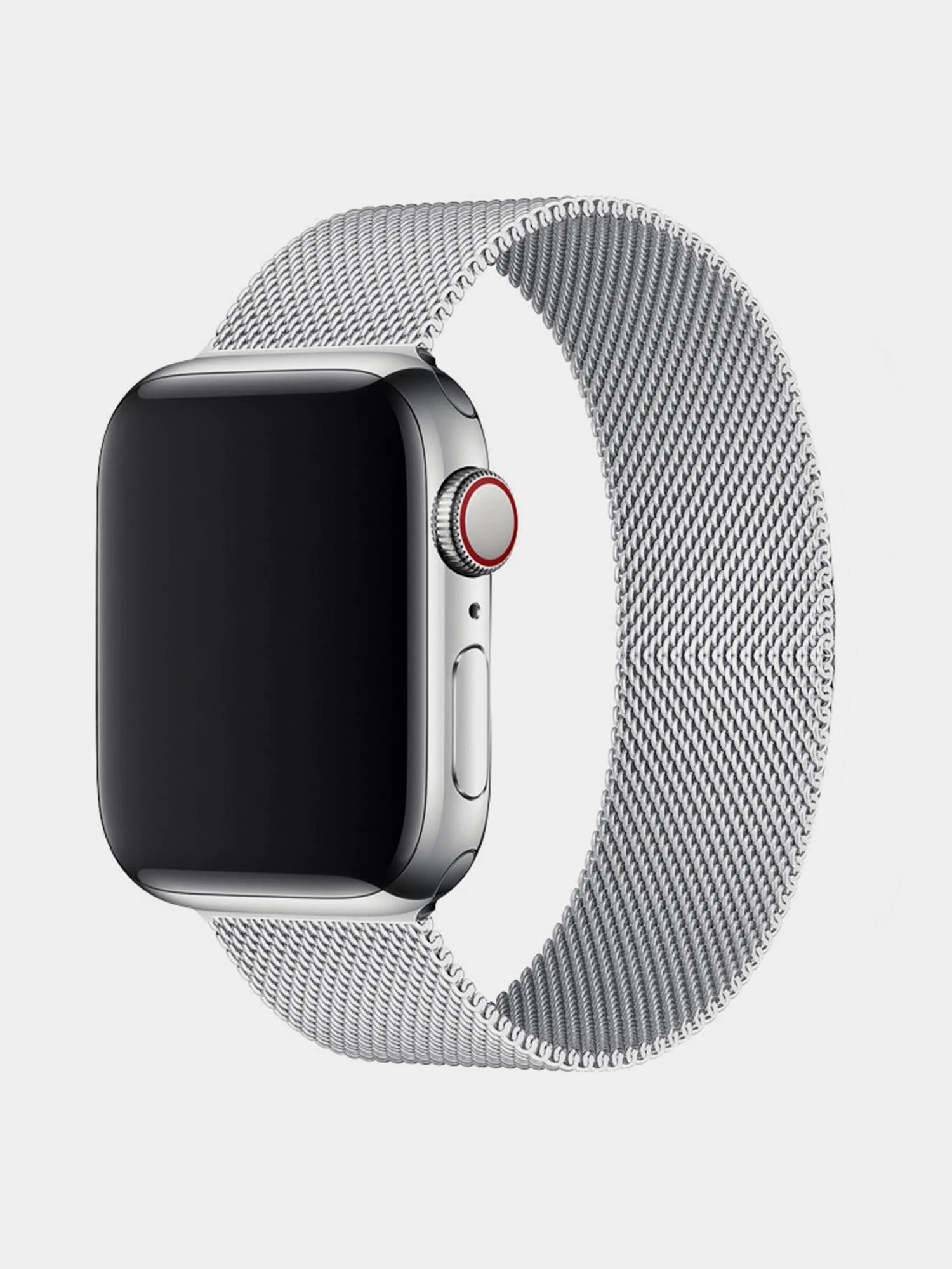 Серебряный ремешок Миланская петля Apple Watch 1, 2, 3, 4, 5, 6, SE, 7,  38, 40, 41, 42, 44, 45 мм