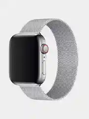 Серебряный ремешок Миланская петля Apple Watch 1, 2, 3, 4, 5, 6, SE, 7,  38, 40, 41, 42, 44, 45 мм