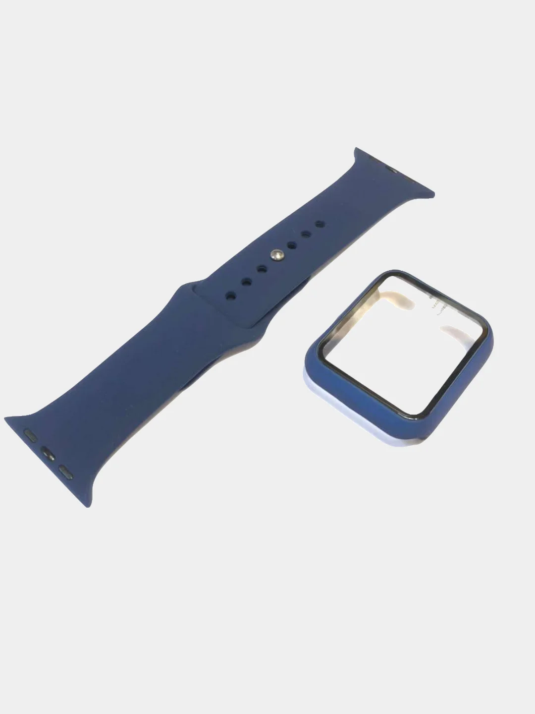 Темно-синий ремешок, бампер и стекло Apple Watch Classic 38 40 42 44 mm Series 1, 2, 3, 4, 5, 6, SE