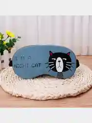 Маска для сна I am a night cat, синяя