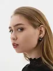 Серьги двухслойные с большим кристаллом внутри Kosma