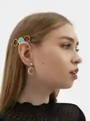 Серьги кольца на подвеске с искусственным жемчугом Kira