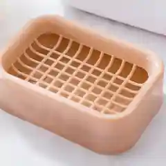 Коралловый меланж пластиковая мыльница со сливом на кухню, в ванную, туалет / подставка для мыла с сеткой