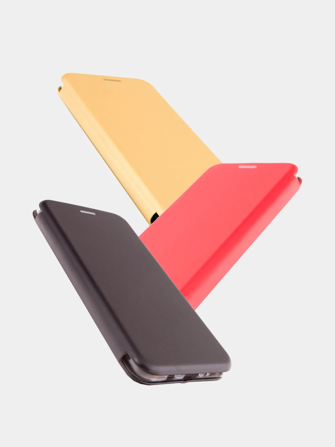 Чехол книжка для Samsung A91 / S10 Lite черный, красный, золотой
