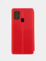 Красный чехол книжка для Samsung F41 черный, красный, золотой