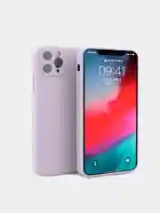 Серый меланж чехол силиконовый с защитой камеры для Apple iPhone 12 Pro Max с бархатной подкладкой