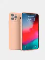 Розовый чехол силиконовый с защитой камеры для Apple iPhone 12 Pro Max с бархатной подкладкой