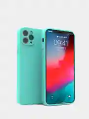Мятный чехол силиконовый с защитой камеры для Apple iPhone 11 Pro с бархатной подкладкой
