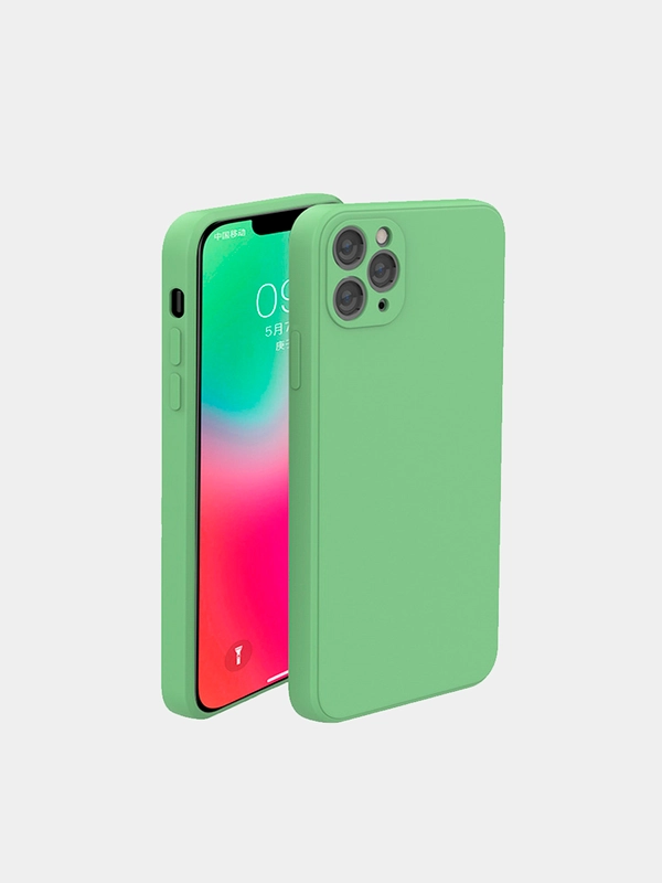 Чехол силиконовый с защитой камеры для Apple iPhone 12 Pro Max с бархатной подкладкой