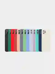 Серый меланж чехол силиконовый с защитой камеры для Apple iPhone 12 Pro Max с бархатной подкладкой